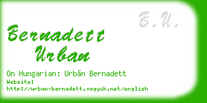 bernadett urban business card