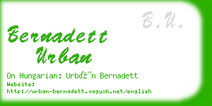 bernadett urban business card